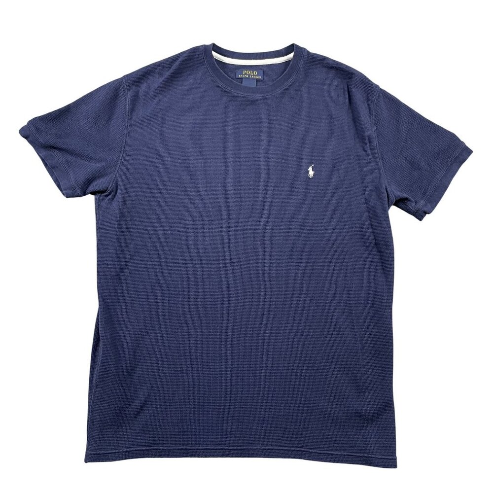 Polo Ralph Lauren Short Sleeve Waffle Shirt Mens XL Navy 100% Cotton